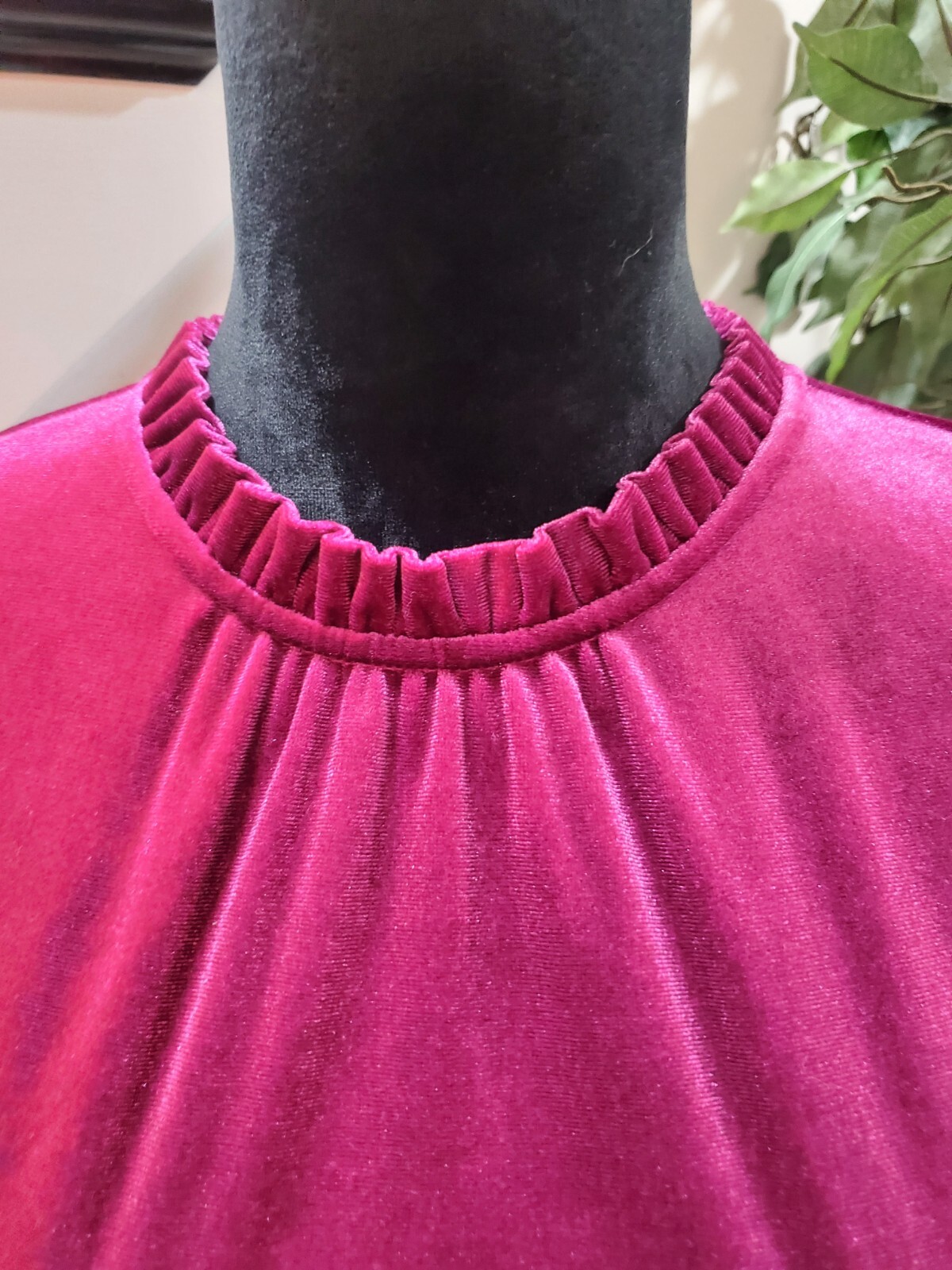 Gap Womens Purple Solid Ruffle Polyester Crew Nec… - image 5