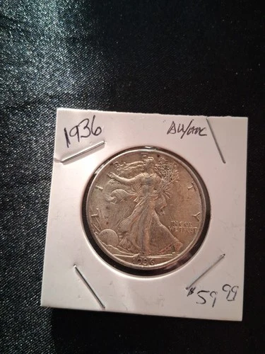 1936-P Walking Liberty Half Dollar, AU, 90% Silver, Uncirculated. upgrade album!