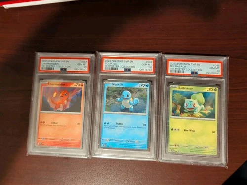 151 Poster Collection Promos - Bulbasaur Charmander Squirtle PSA 10