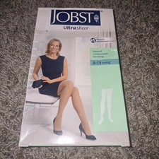 JOBST UltraSheer Compression Thigh High Stockings 8-15 mmHg Classic Black SMALL