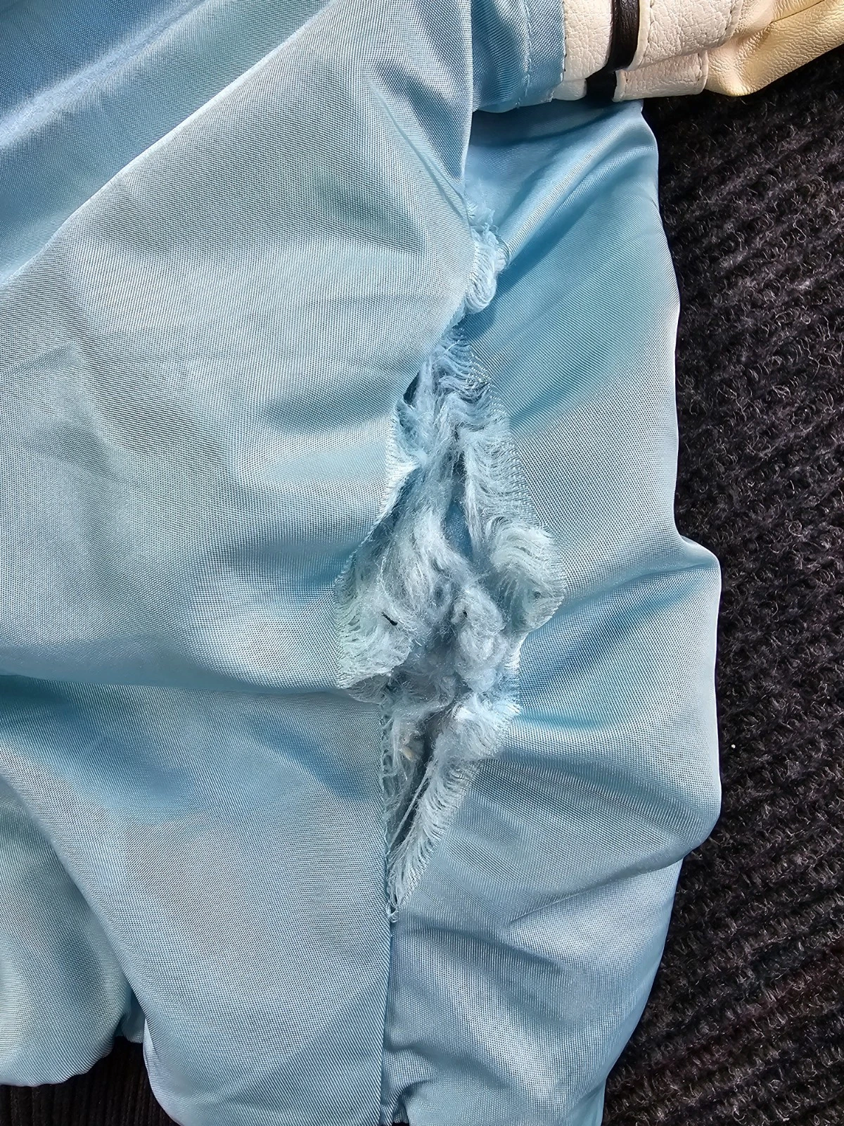 First Row Jacket Pen & Brush Varsity Jacket Mens Medium Sky Blue Quilted Lined - product detail image 10