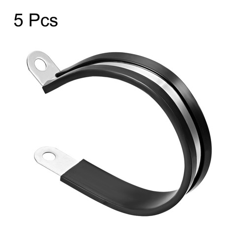 5pcs 63mm Stainless Steel Rubber Cushioned Insulated Clamp R Shape Metal Clamp - Picture 3 of 3