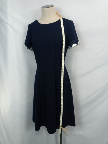 Jessica Howard Dress Size 6 Midi Fit & Flare Dress Pullover Blue Lace Edges - Picture 7 of 12
