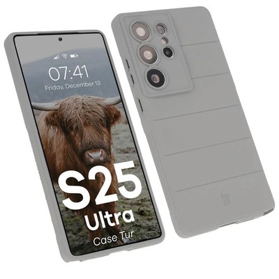 Handyhülle für Galaxy S25 Ultra Bizon Case Cover Schutz Hülle Tasche Hellgrau