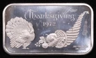 Vintage 1972 Madison Mint Thanksgiving Cornucopia 1 oz .999 Fine Silver Art Bar