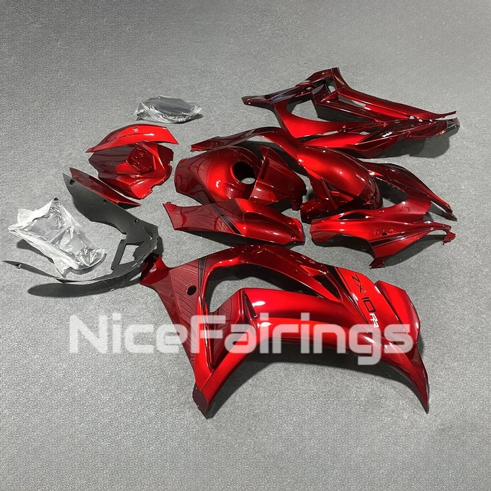 Kit de carrocería de plástico para motocicleta Kawasaki ZX10R 2016-2020 carenados rojo caramelo Foto 3 de 4