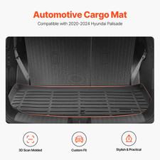 TPE Custom Fit Truck Cargo Mat Backrest Mat for Hyundai Palisade 2020-2024 - A