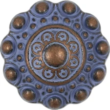 12 Pieces Engraving Beads Cone Metal Shank Buttons. 18Mm (11/16 Inch) (Copper Pa