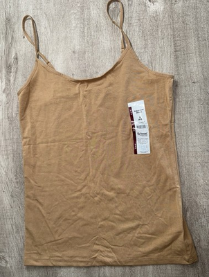 #ad #ad Time and Tru Tan Nude Cami Camisole Tank Top Womens Size S Small 4 6 NWT $9.09