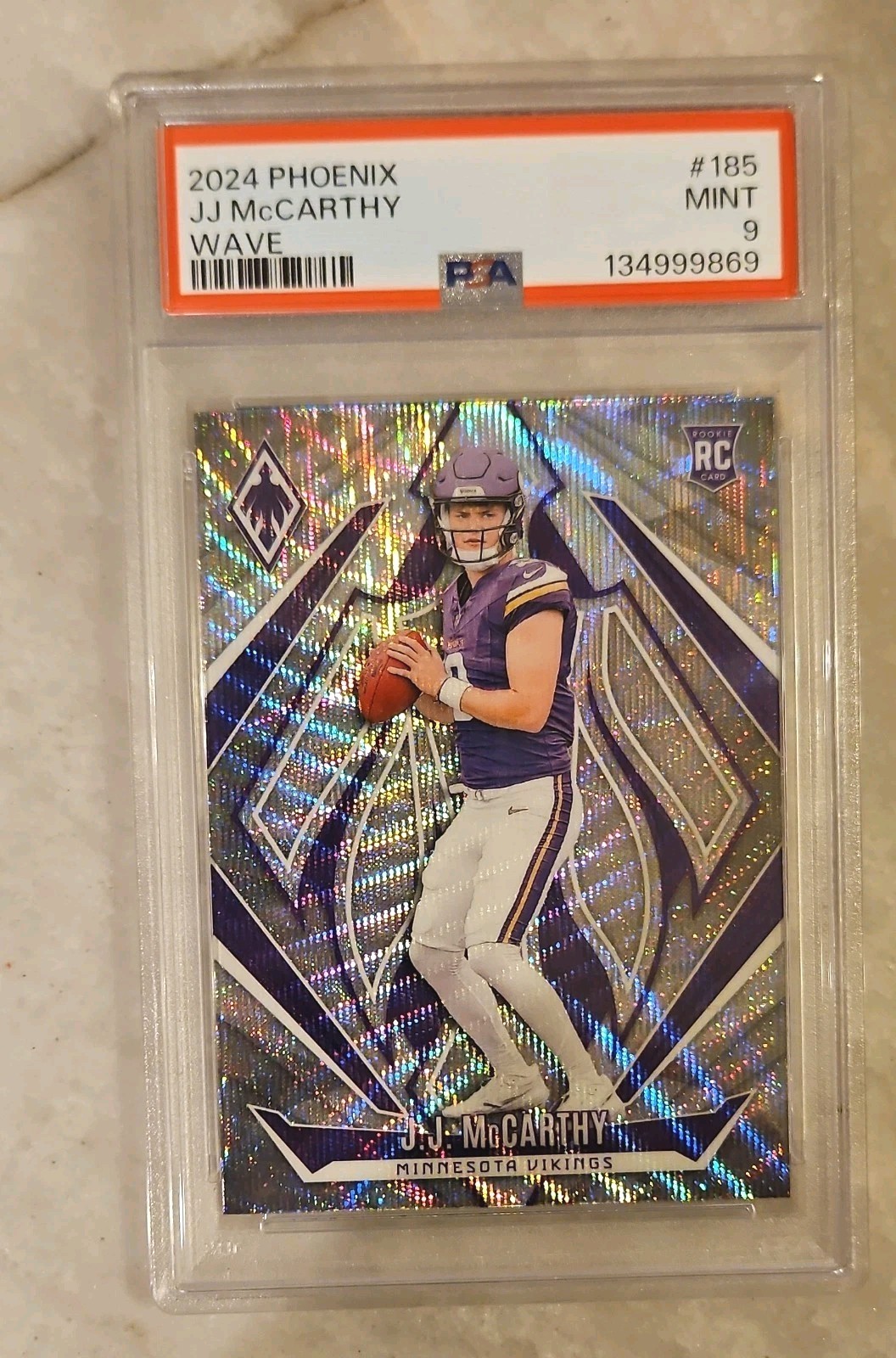 2024 Panini Phoenix - Rookies J.J. McCarthy #185 Wave (RC) 💎 PSA 9