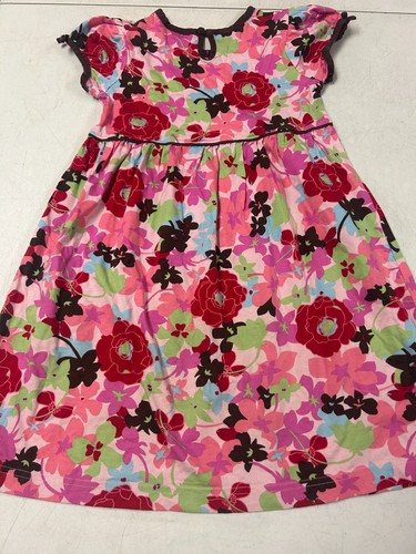 HANNA ANDERSSON FLORAL KNIT SHORT SLEEVE BTS DRESS GIRLS SZ 110 5 6 - Picture 3 of 3