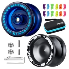 Responsive Yoyo Set: Metal V3 & Plastic K1, 12 Strings, Case & Kit