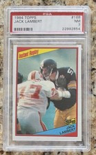 1984 Topps #168 Jack Lambert Instant Replay - Pittsburgh Steelers - PSA 7 NM