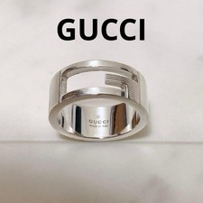 GUCCI Branded G Ring Size 11 #12 Silver 925 Used