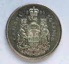 1966 CANADA SILVER 50 CENT - AU50 - QUEEN ELIZABETH II HALF DOLLAR #662
