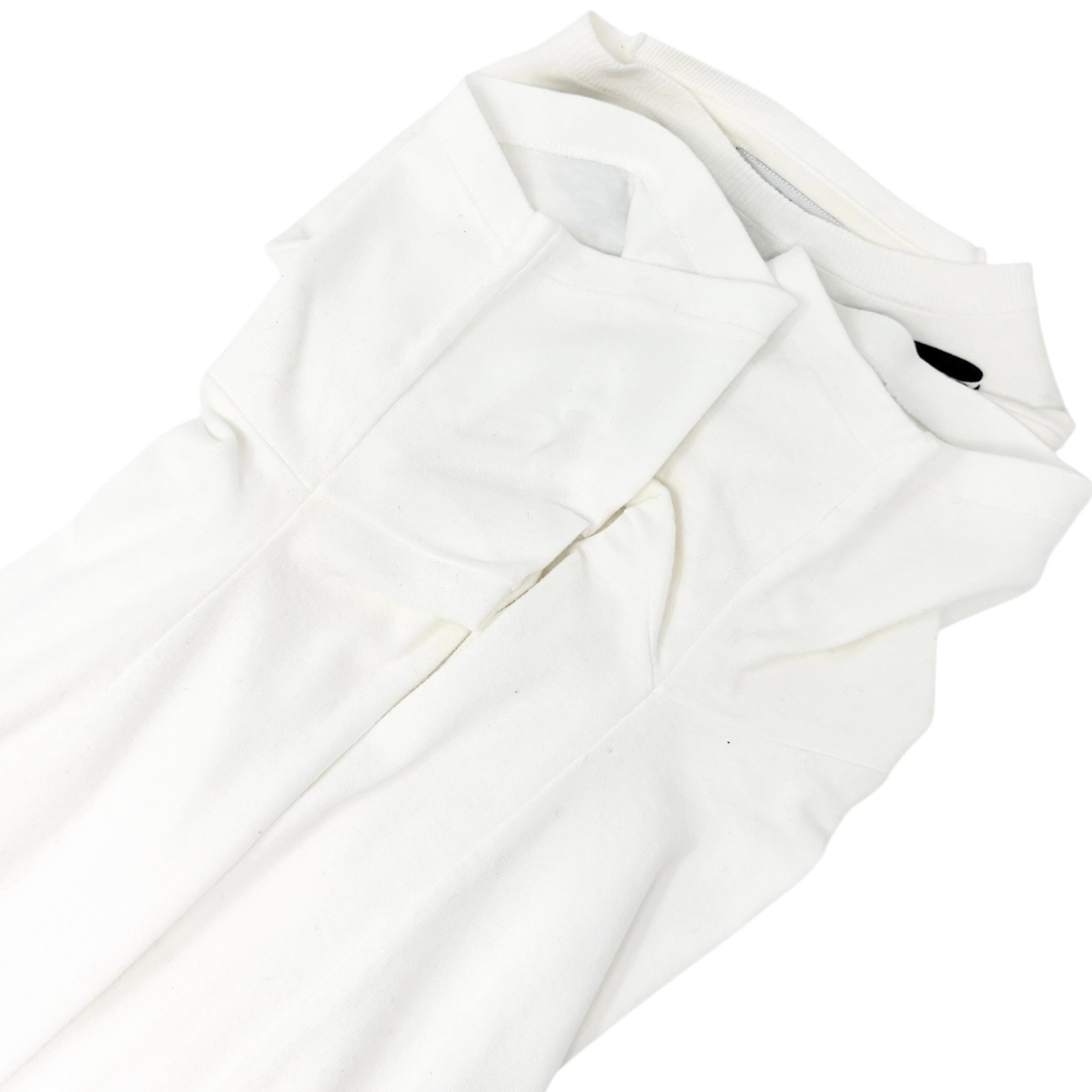 CHANEL Vintage CC Logo Bow Graphic Crewneck T-shirt Top #M White Cotton Ribbon image 9