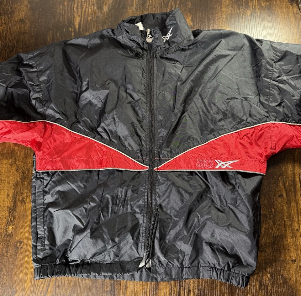 VTG Asics Windbreaker 80s 90s Jacket Mens M Colorblock Nylon GS-19 Taiwan RARE - Image 2 of 4