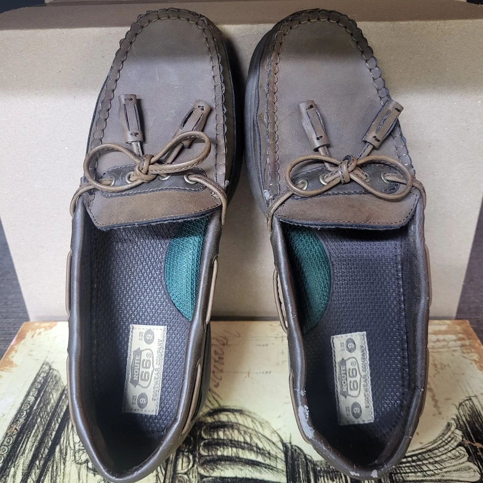 Talla 9 Para Hombres Route 66 Marrón Mocasines Stk# 44751 Zapatos Informales con Borla Marrón Comodidad Foto 4 de 4