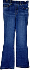 Spanx Clean Indigo Bootcut Denim Pull On Elastic High Waisted Jeans Sz M 20327R