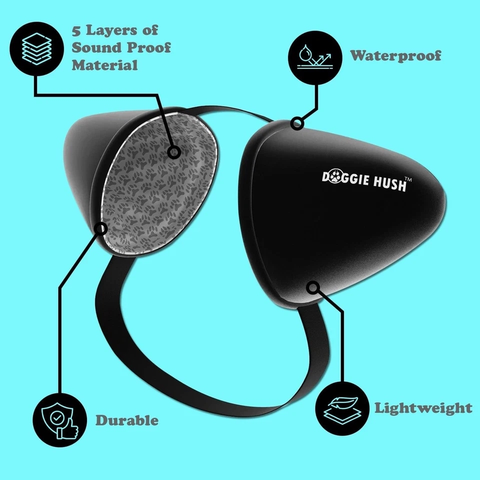 Orejeras para perros para protección contra el ruido - Auriculares calmantes para ansiedad, fuegos artificiales Foto 3 de 4