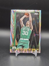 2025-26 Topps Chrome #14 Sam Hauser RayWave Refractor