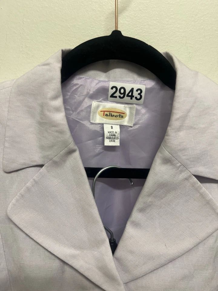 Vintage Talbots Linen Pants Suit Set Sz 8 Lavender Careerwear Preppy Quiet Luxe - Image 4 of 4