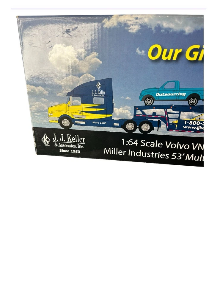 SpecCast J.J. Keller 1:64 Volvo VNL 770 Cab, Miller Multi Vehicle Transport READ - Image 2 of 4