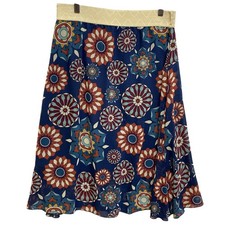 Lularoe Skirt Medium Lined A Line Stretch Waist Multicolor Floral Print Midi