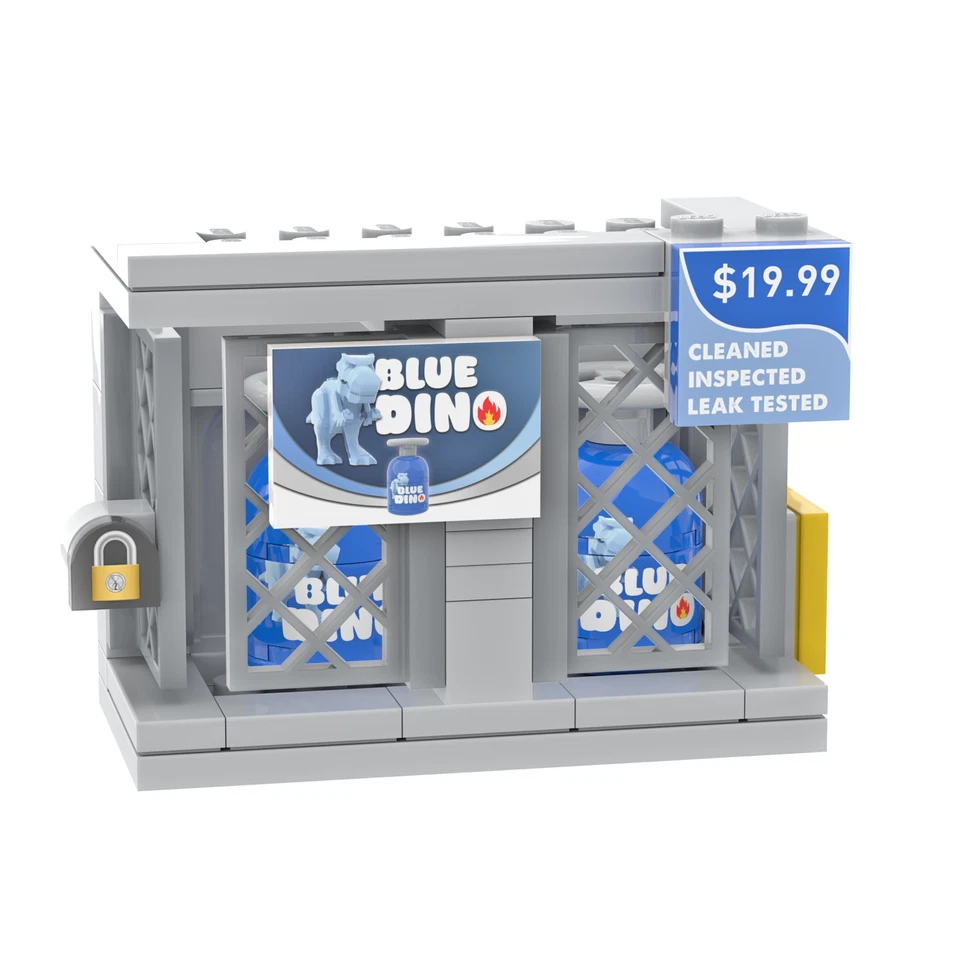 Gasolinera de intercambio de propano “Blue Dino” - Juego de construcción impreso personalizado - Minifigura Foto 4 de 4