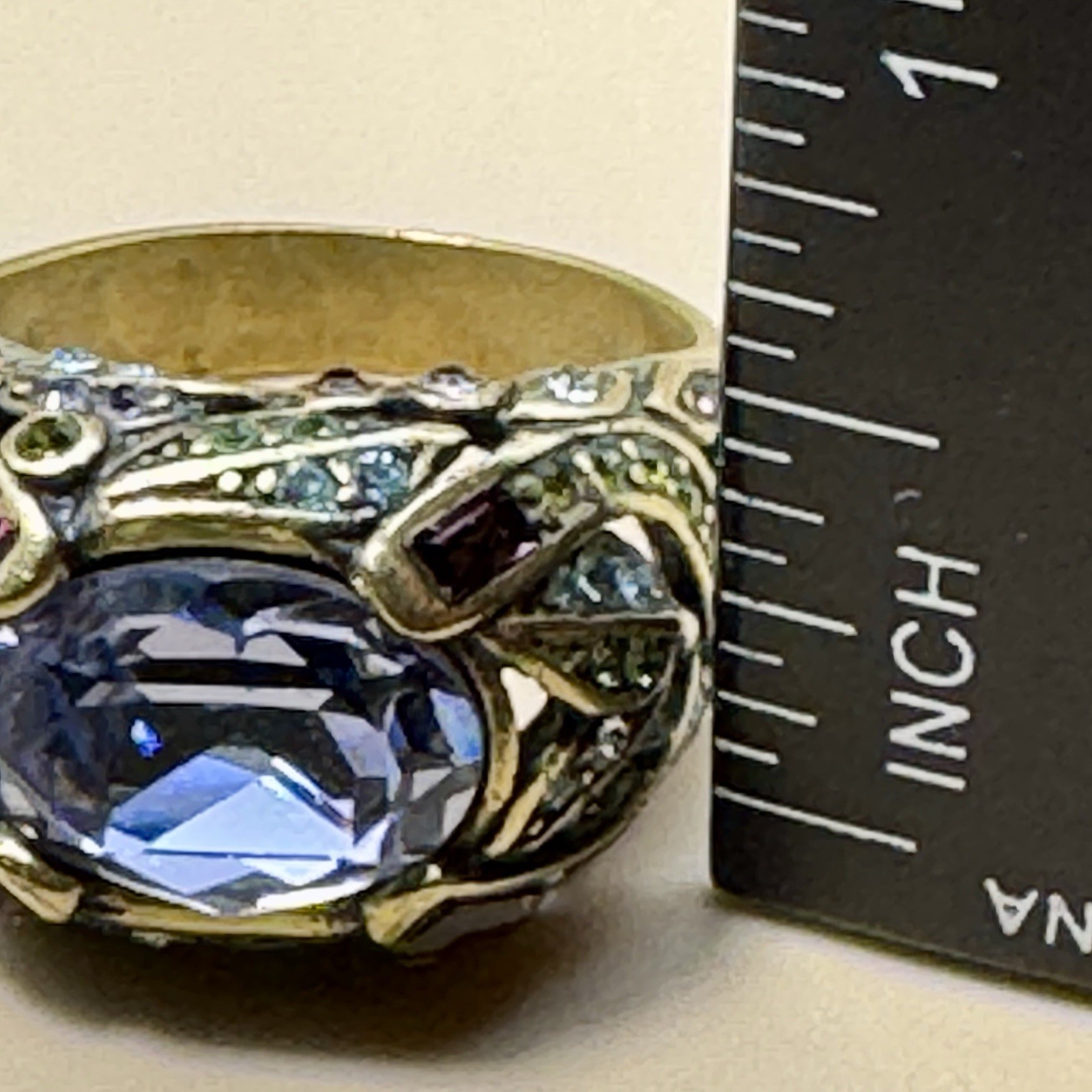 Heidi Daus Statement Ring Goldtone Multi Crystal … - image 17