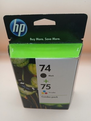 *Exp 2012* Genuine HP 74 Black 75 Tri-Color Cyan Magenta Yellow Cartridge Combo