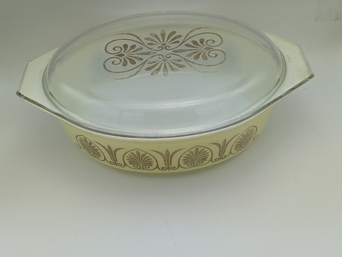 Casseruola Pyrex Promo Golden Classic 2 1/2 QT con coperchio in vetro #045 giallo 1960-1969 - Foto 2 di 16