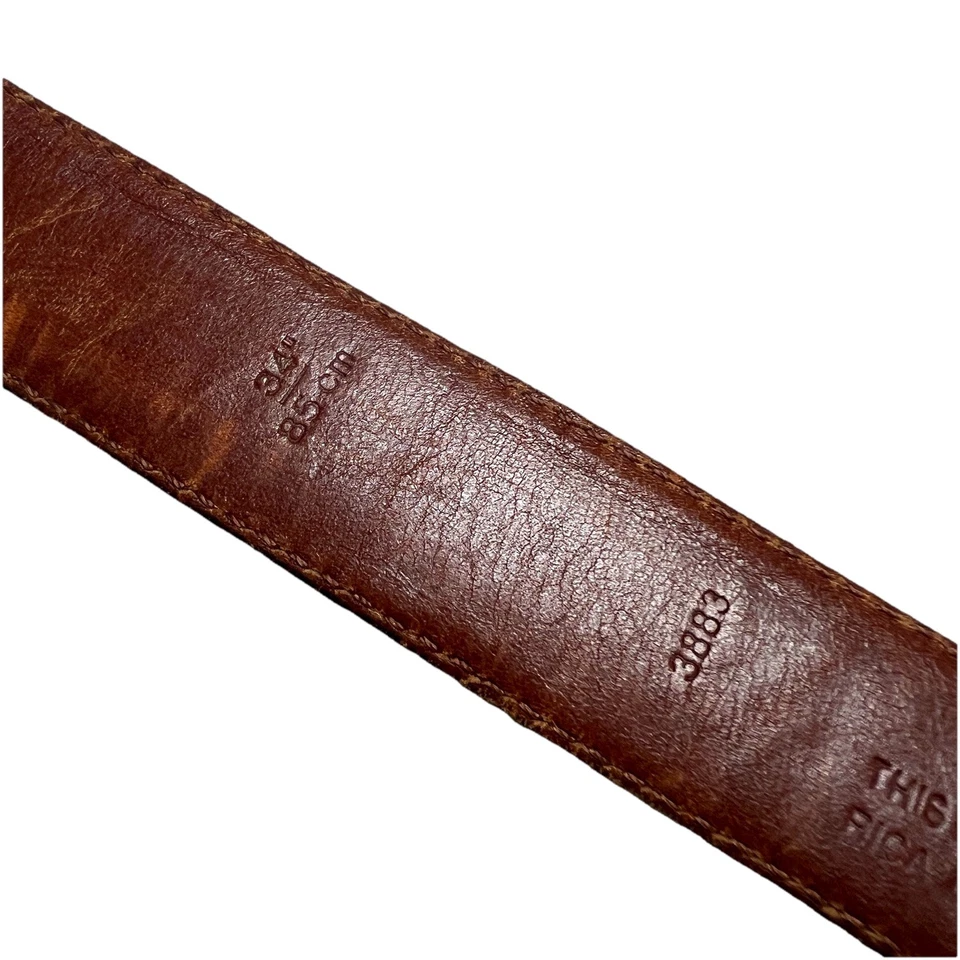 Cinturón de cuero de grano completo COACH 3883 34” hebilla de latón vintage para hombre marrón usado Foto 2 de 4