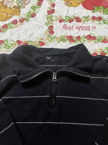 Mens Gap Black And Brown Striped 3/4 Zip Up Top. Size Large - Picture 5 of 12