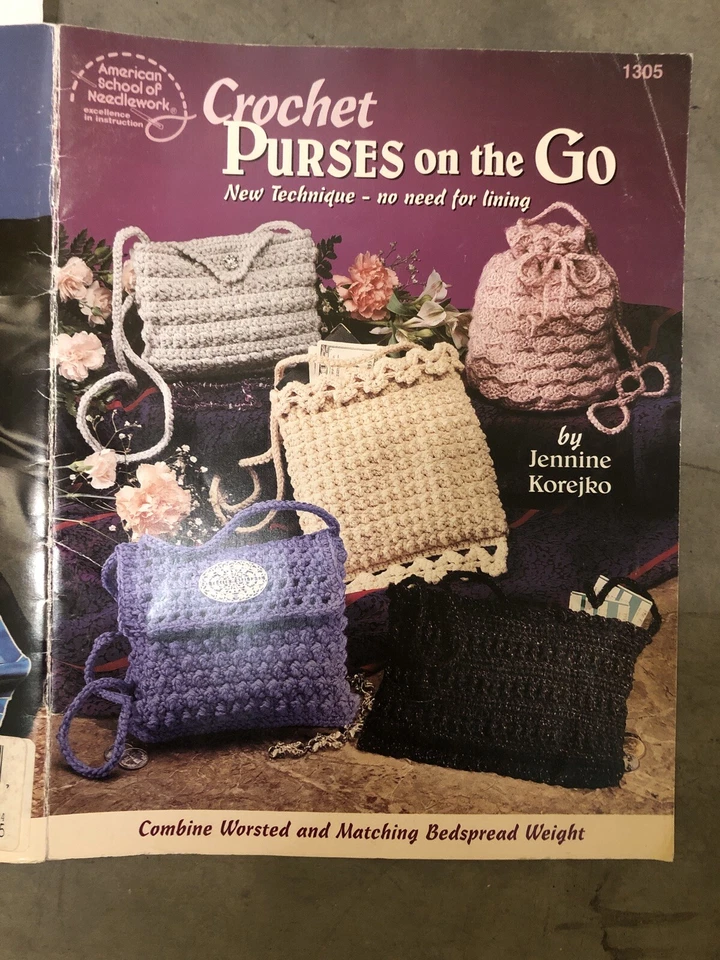 American School of Needlework ASN Crochet Book 1305 Crochet Purses on the Go - Image 2 of 3