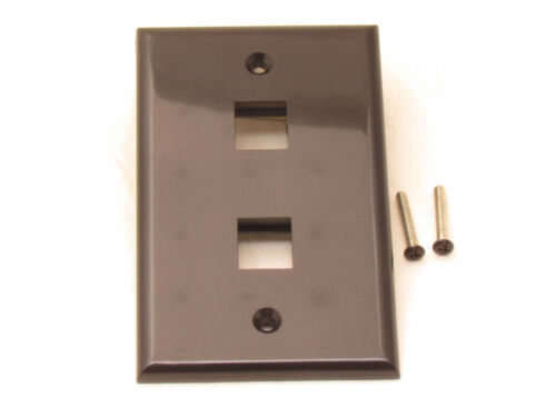 2 Port Keystone Jack RJ45 CAT5 CAT5e CAT6 Network Faceplate Wall Plate Black - Picture 3 of 6