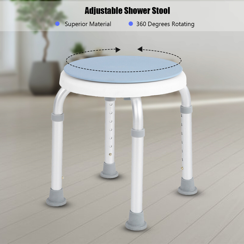Shower Chair Swivel Stool Seat Bath Safety Aid Bathtub Bench Aluminum