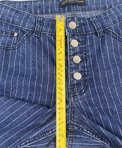Premium by Crossroads Women’s Blue Striped Pants Jeans Button Zip Size 10 - Picture 7 of 12