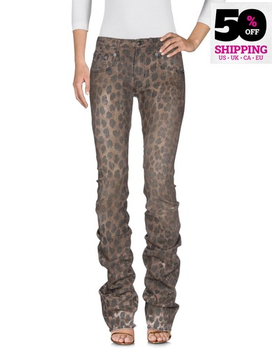 RRP €740 R13 Shirring Boy Boot Jeans W27 Japanese Fabric Garment Dye Leopard