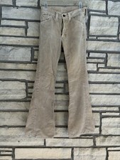 Vintage 1970s Lee Jeans Corduroy Bell Bottom Tan Pants 26  Waist Women  s