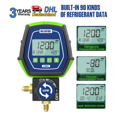 Digital Monteurhilfe Manometer HLKK Vakuum Vakuum Lecktester R12 R22 R32 R134A