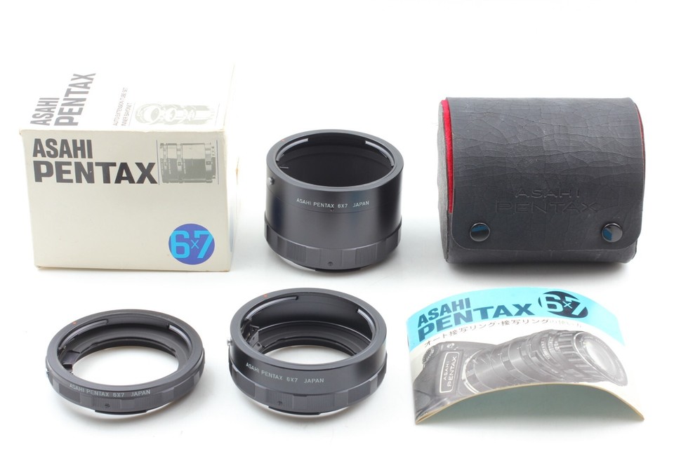 BOXED *MINT* ASAHI PENTAX 6x7 67 Auto Extension Tube Ring 1 2 3 Set