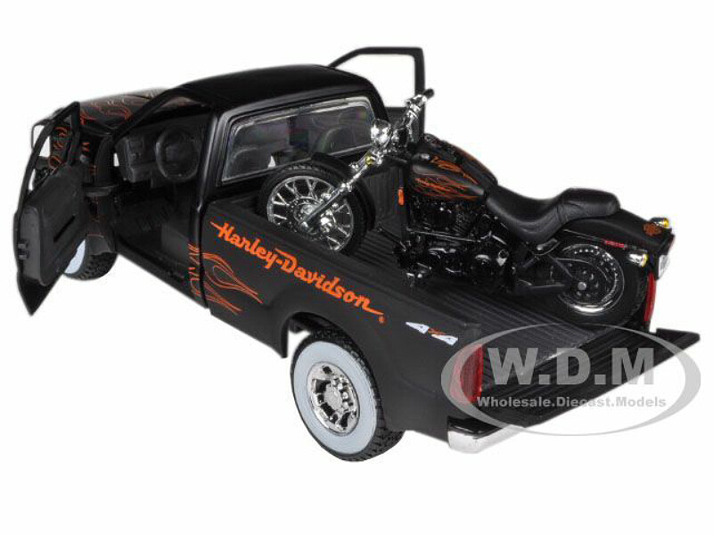 フォード Ｆ－350ピックアップ ハーレーカラー 1/27 ミニカー マイスト 1999 FORD F-350 PICKUP 1/27 & 2002 HARLEY DAVIDSON FLSTB BIKE 1/24