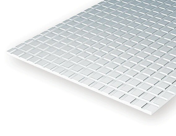 Evergreen EG4502 Tile 2.1mm Squares 1.0mm Thick Plasticard Sheet