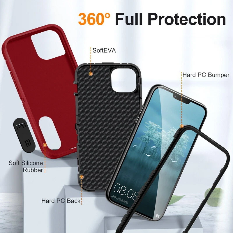 Phone Case For iPhone 16 15 14 13 12 11 Pro Max Full Body  Shockproof Hard Cover - Image 2 of 4