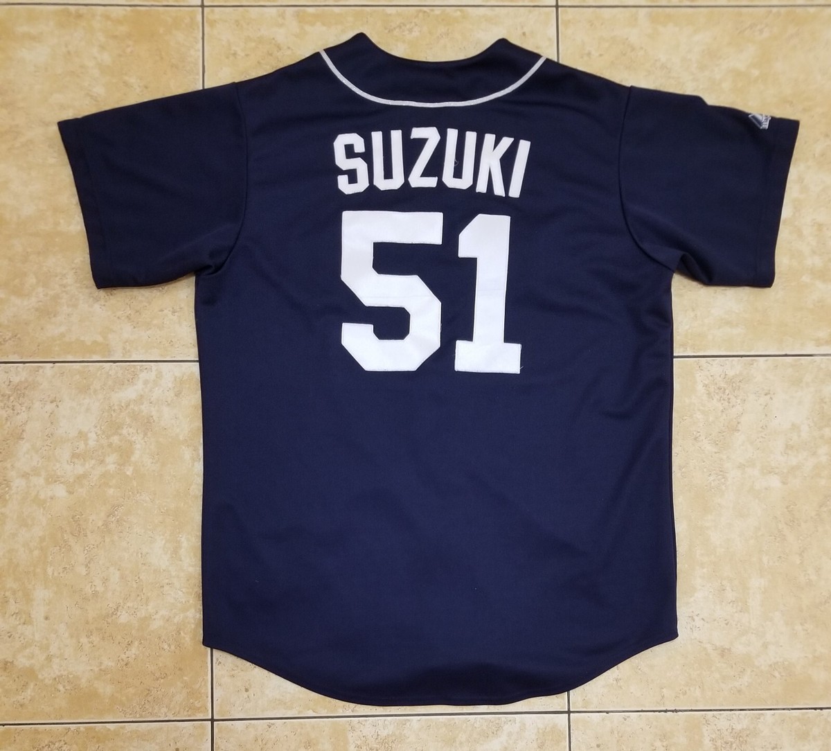 MARINERS ICHIRO 51 ユニフォーム Men's #51 Ichiro Suzuki Seattle Mariners Black Replica Snake