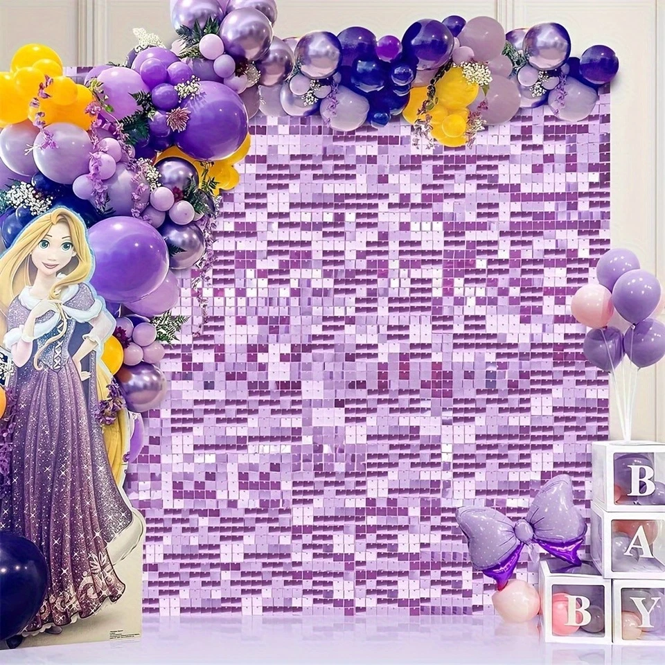 Foto de graduación de Navidad de fondo de pared brillante púrpura claro de 12 piezas de 3 pies x 4 pies Foto 2 de 4