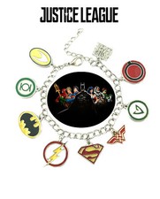 Justice League Charm Bracelet TV Show Series Comics Jewelry Multi Charms