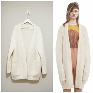 white alpaca cardigan