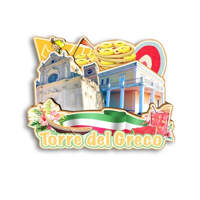 Torre del Greco Italy Refrigerator magnet 3D travel souvenirs wood craft